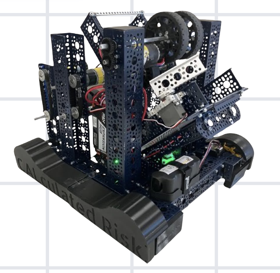 CALculated Risk robot with team branding